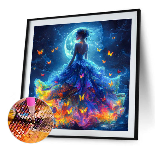 Dream Butterfly Girl - Full Round Drill Diamond Painting 50*50CM