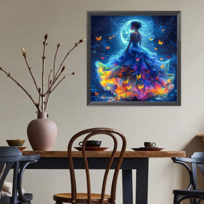 Dream Butterfly Girl - Full Round Drill Diamond Painting 50*50CM