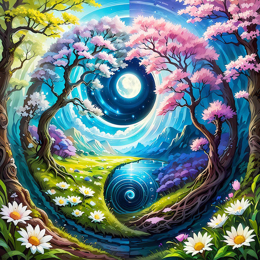Dreamlike Tai Chi Scenery - Full Round Drill Diamond Painting 50*50CM