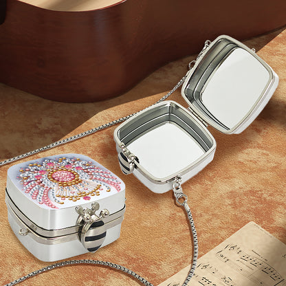 Peacock Diamond Art Storage Case Diamond Painting Mirror Organizer Box for Women