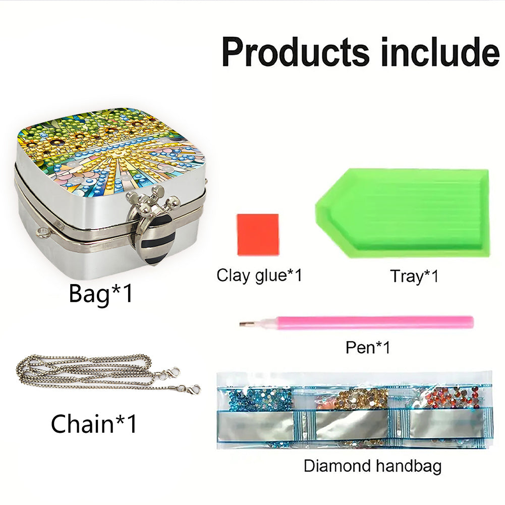 Peacock Diamond Art Storage Case Diamond Painting Mirror Organizer Box for Women