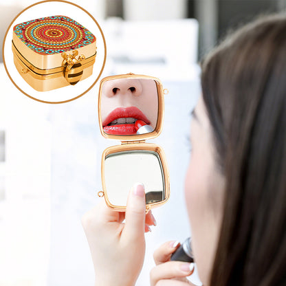 Peacock Diamond Art Storage Case Diamond Painting Mirror Organizer Box for Women