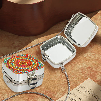 Peacock Diamond Art Storage Case Diamond Painting Mirror Organizer Box for Women