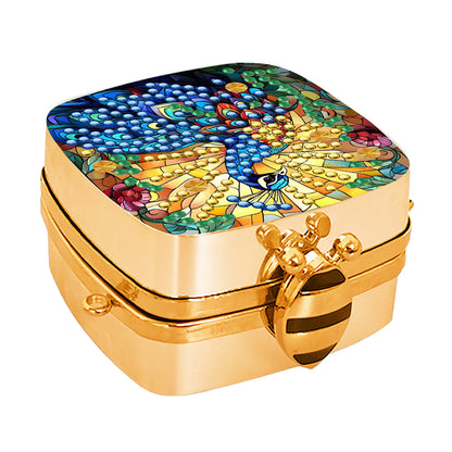 Peacock Diamond Art Storage Case Diamond Painting Mirror Organizer Box for Women