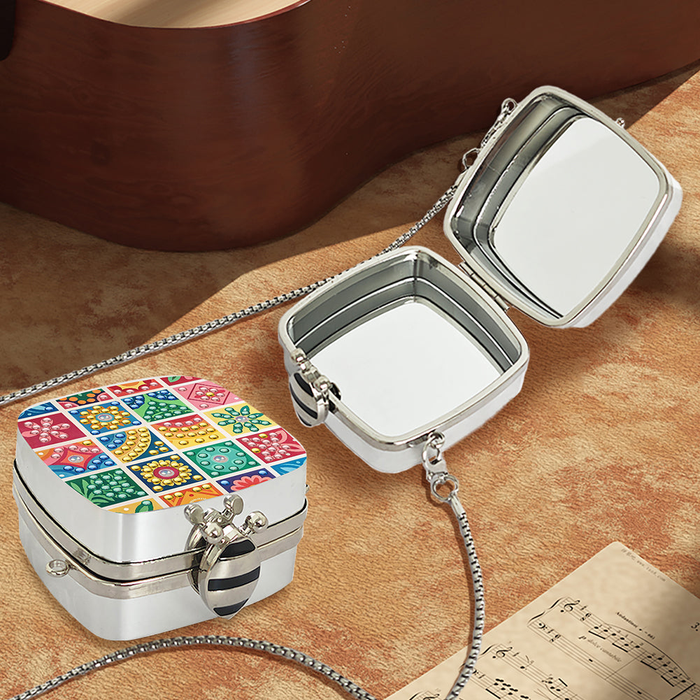 Peacock Diamond Art Storage Case Diamond Painting Mirror Organizer Box for Women