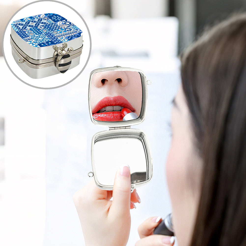 Peacock Diamond Art Storage Case Diamond Painting Mirror Organizer Box for Women