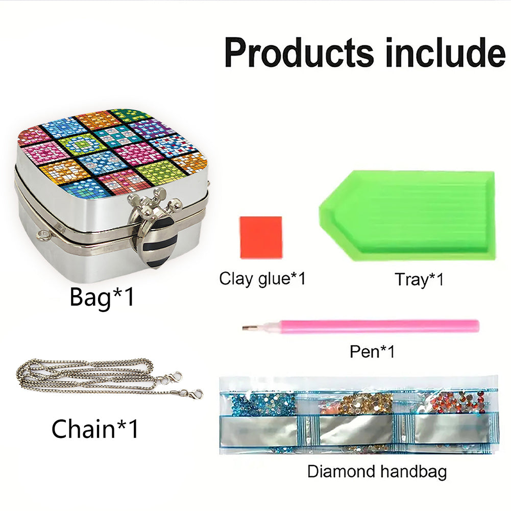 Peacock Diamond Art Storage Case Diamond Painting Mirror Organizer Box for Women