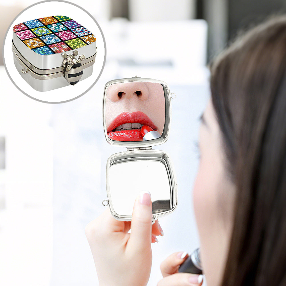 Peacock Diamond Art Storage Case Diamond Painting Mirror Organizer Box for Women