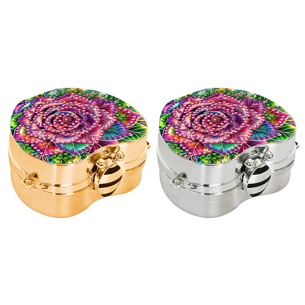 2Pcs Succulent Diamond Art Storage Case Rhinestone Jewelry Box 5D Diy Coin Purse