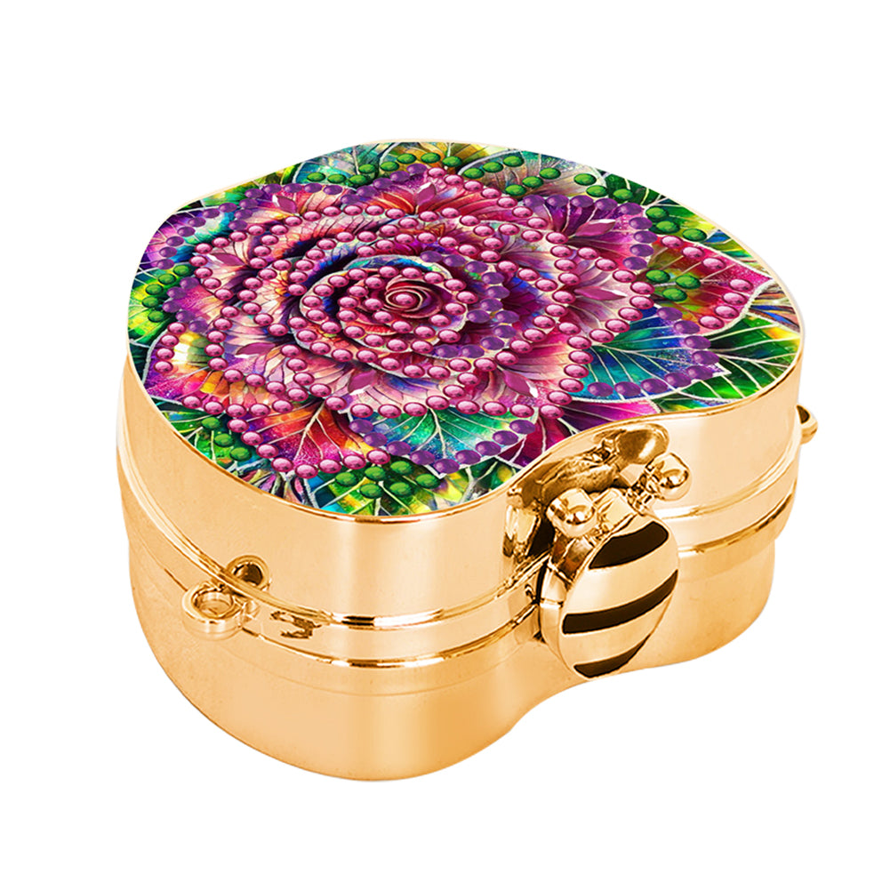 2Pcs Succulent Diamond Art Storage Case Rhinestone Jewelry Box 5D Diy Coin Purse