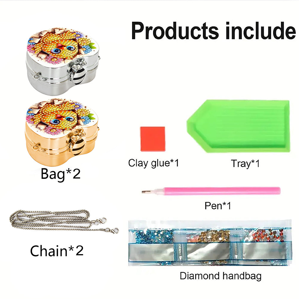 2Pcs Succulent Diamond Art Storage Case Rhinestone Jewelry Box 5D Diy Coin Purse