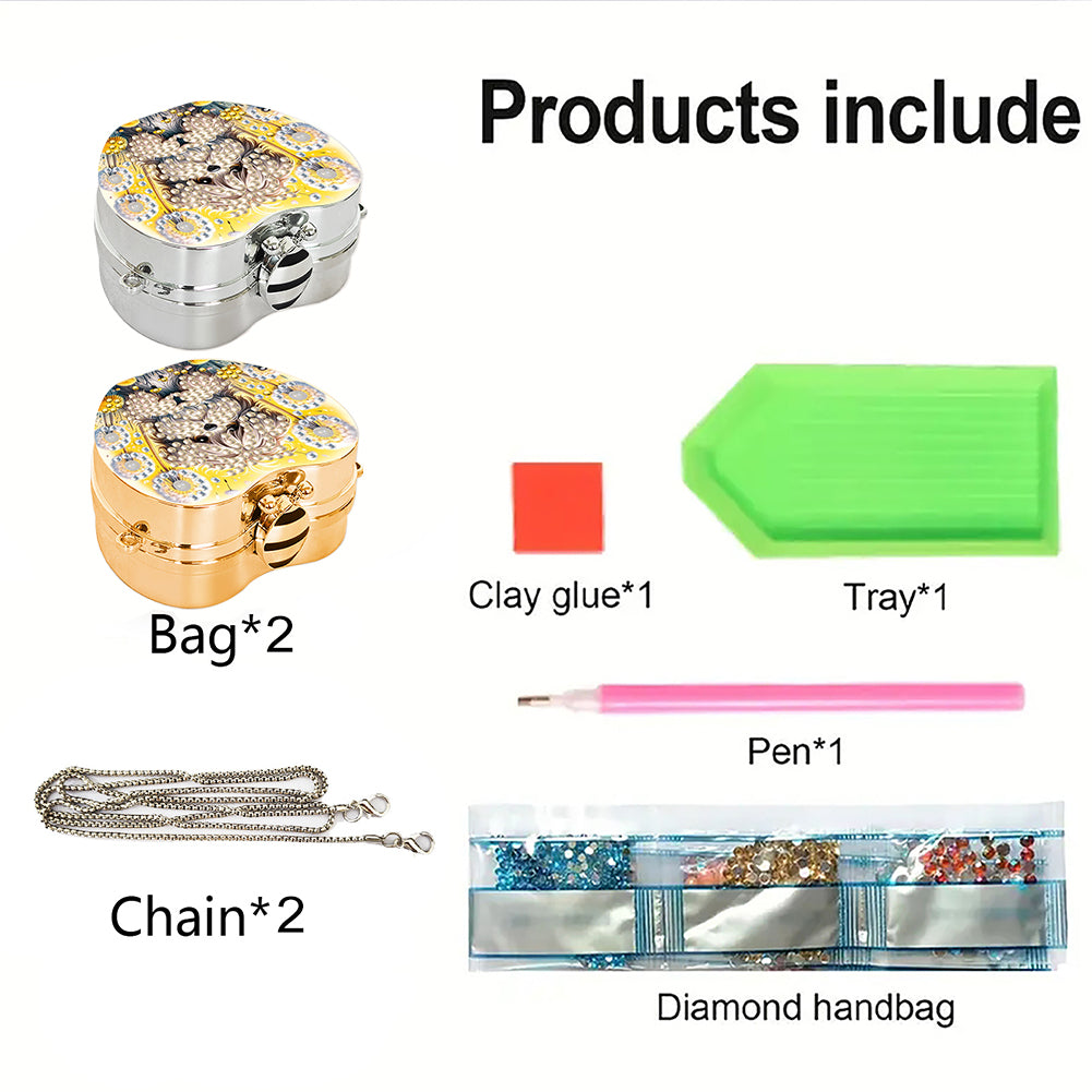 2Pcs Succulent Diamond Art Storage Case Rhinestone Jewelry Box 5D Diy Coin Purse