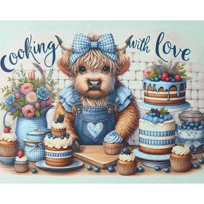 Retro Farm Cow - Full Round Drill Diamond Painting 50*40CM