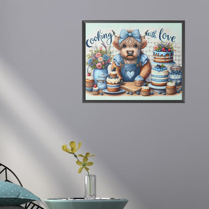 Retro Farm Cow - Full Round Drill Diamond Painting 50*40CM