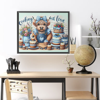 Retro Farm Cow - Full Round Drill Diamond Painting 50*40CM