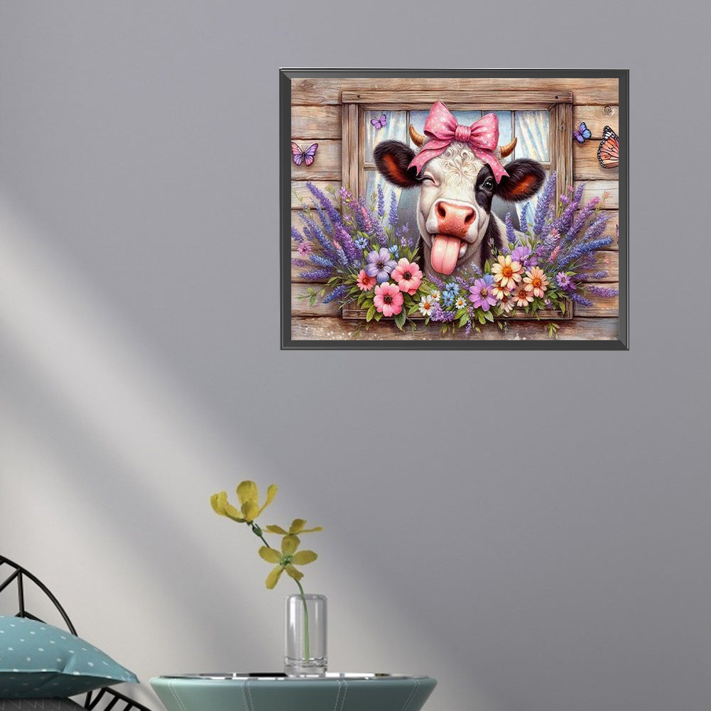 Retro Farm Cow - Full Round Drill Diamond Painting 50*40CM