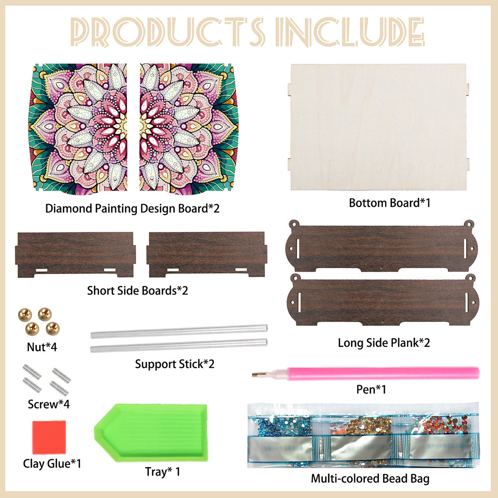 Diamond Painting Storage Box DIY 5D Diamond Painting Jewelry Box for Women Girls