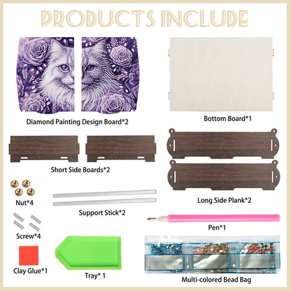 Diamond Painting Storage Box DIY 5D Diamond Painting Jewelry Box for Women Girls