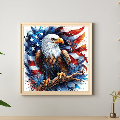 American Flag Eagle Animal - Full Round Drill Diamond Painting 30*30CM