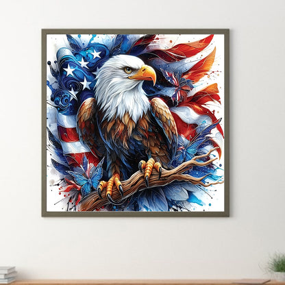 American Flag Eagle Animal - Full Round Drill Diamond Painting 30*30CM