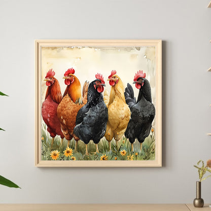 Chicken Animal - Full Round Drill Diamond Painting 30*30CM