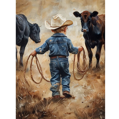 Cowboy Kid - Full Round Drill Diamond Painting 30*40CM
