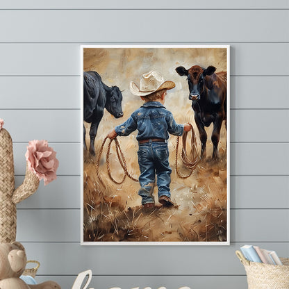 Cowboy Kid - Full Round Drill Diamond Painting 30*40CM