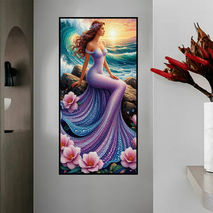Mermaid Girl - Full Round Drill Diamond Painting 40*80CM
