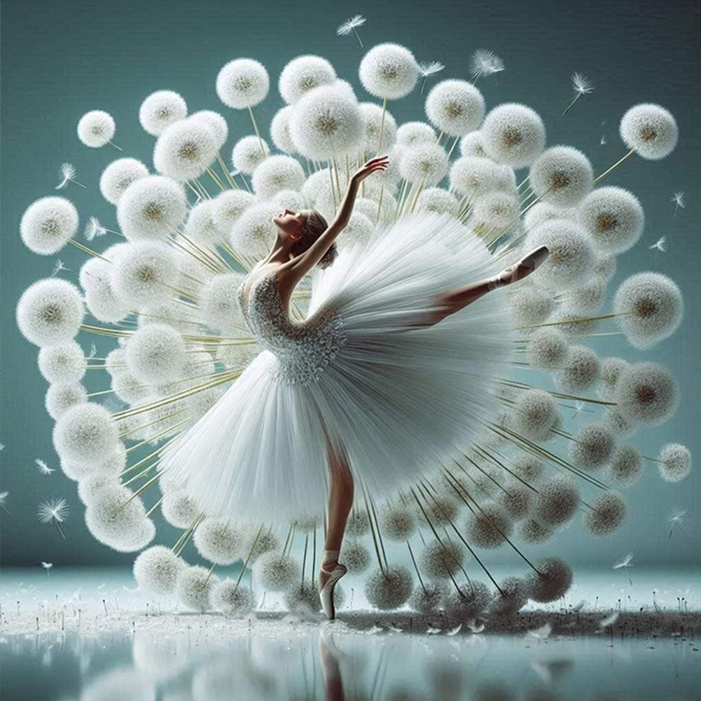 Dandelion Dancing Girl - Full Round Drill Diamond Painting 40*40CM