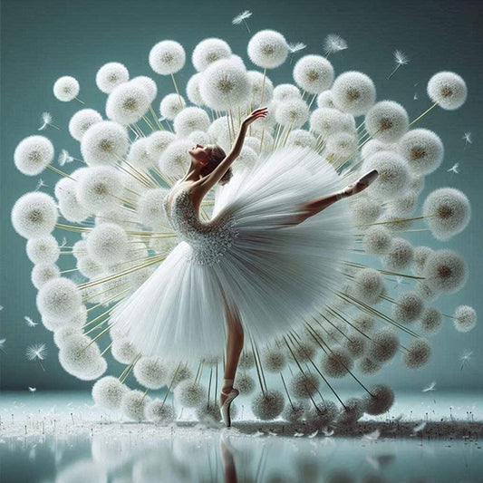 Dandelion Dancing Girl - Full Round Drill Diamond Painting 40*40CM
