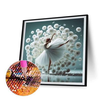Dandelion Dancing Girl - Full Round Drill Diamond Painting 40*40CM