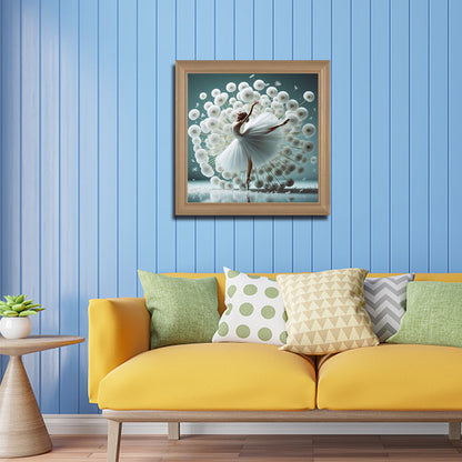 Dandelion Dancing Girl - Full Round Drill Diamond Painting 40*40CM