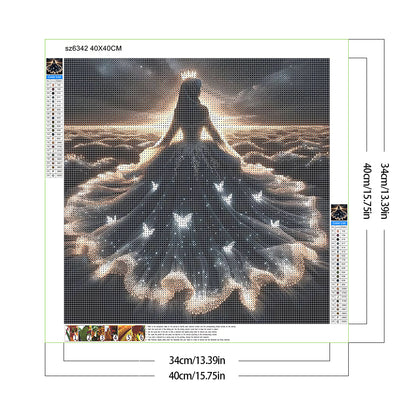 Girl With Glowing Back - Full Round Drill Diamond Painting 40*40CM