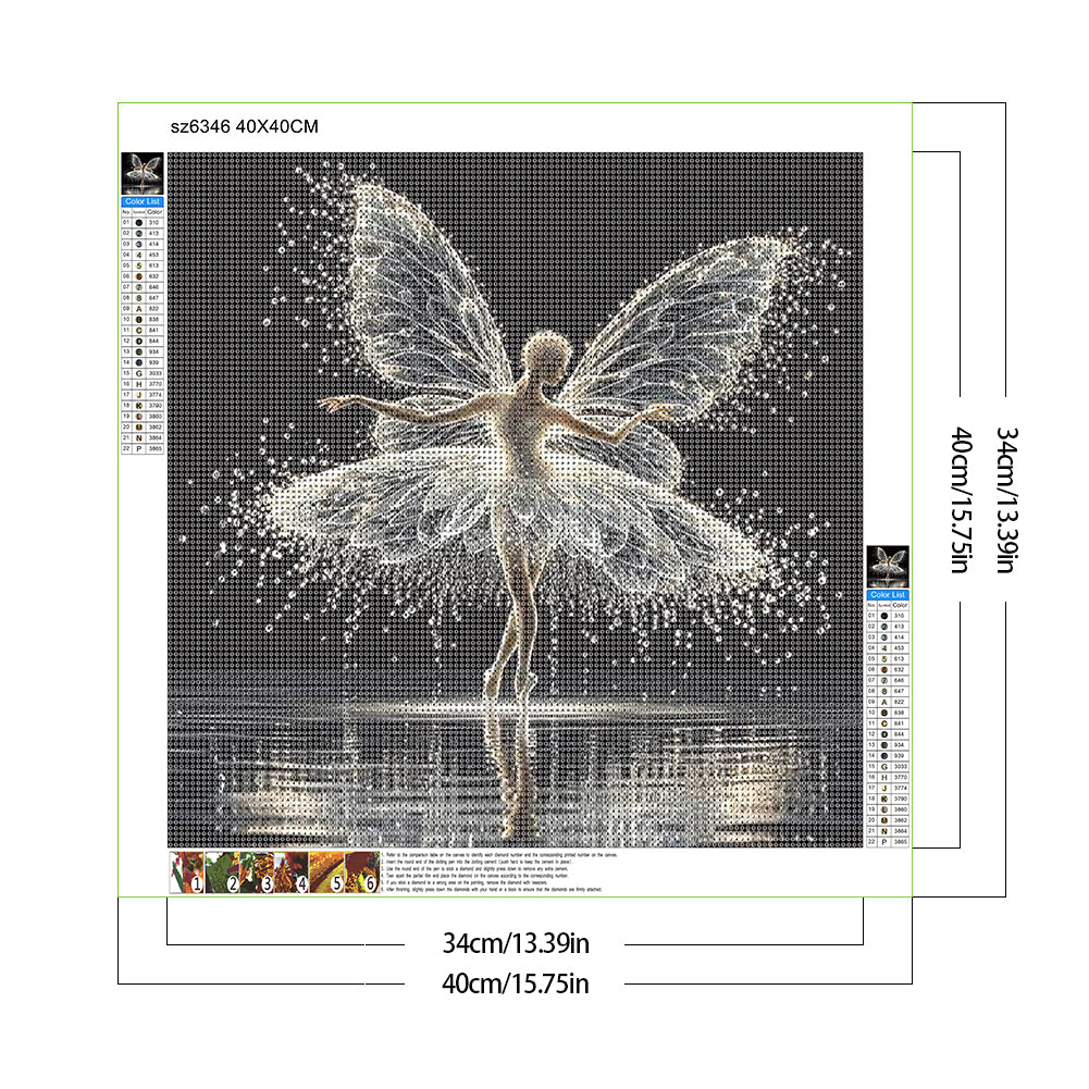 Butterfly Girl - Full Round Drill Diamond Painting 40*40CM