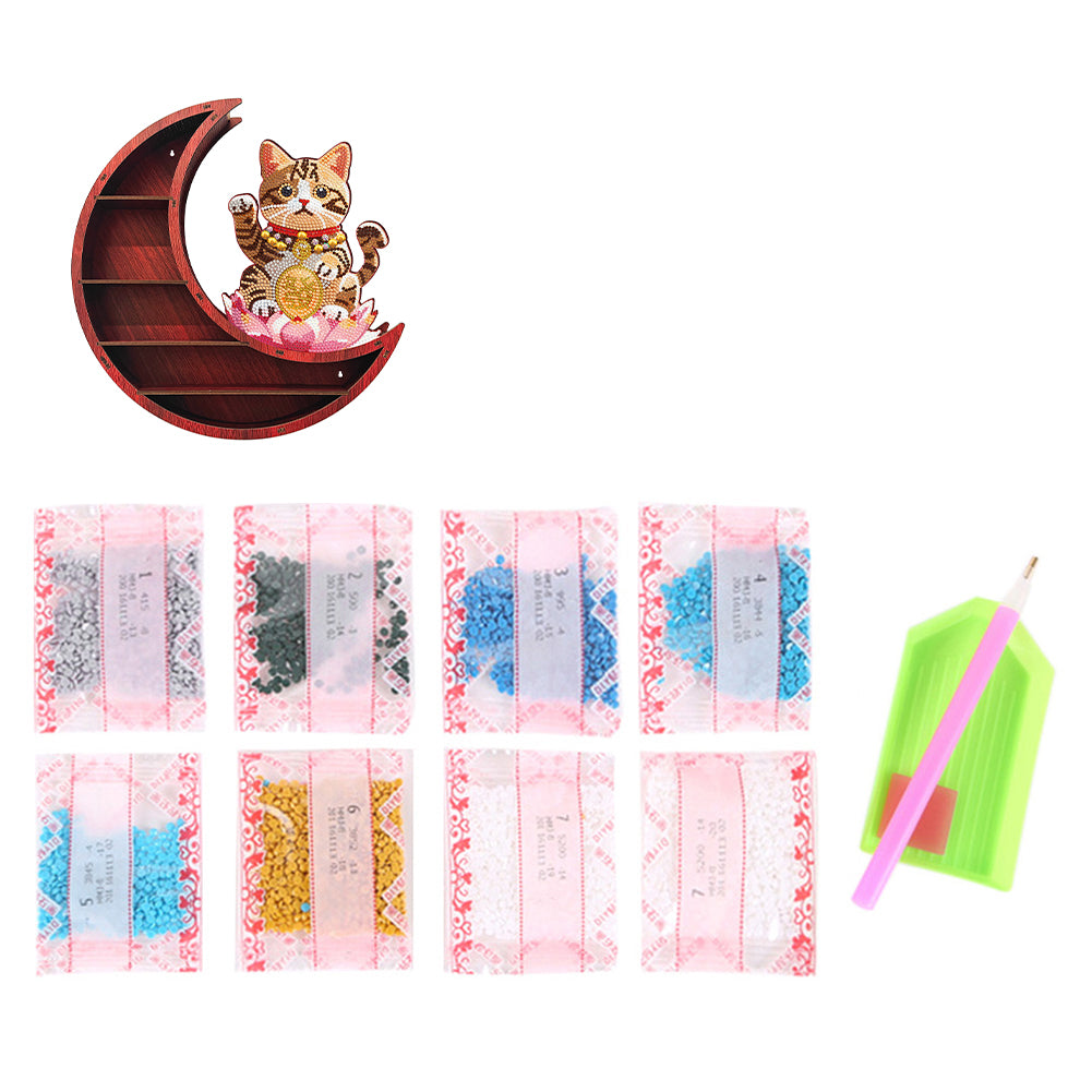 Lunar Design DIY Diamond Painting Wall Shelf 5D Diamond Embroidery Painting Kit