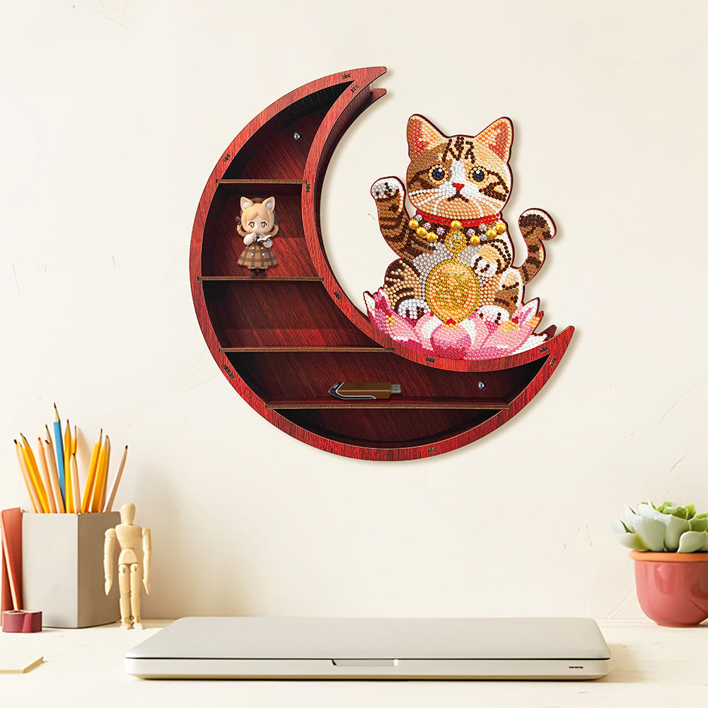 Lunar Design DIY Diamond Painting Wall Shelf 5D Diamond Embroidery Painting Kit