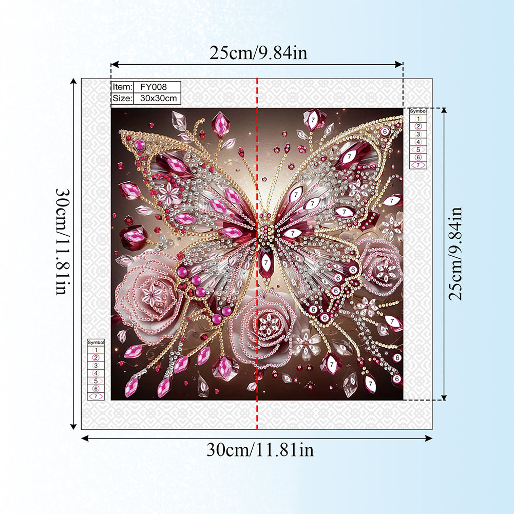 Butterfly - Special Shaped Drill Diamond Painting 30*30CM