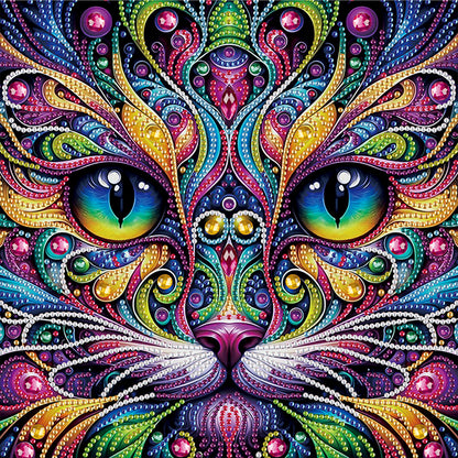 Colorful Cat - Special Shaped Drill Diamond Painting 30*30CM
