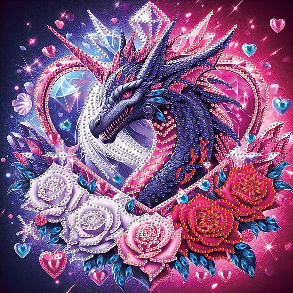 Rose Dragon - Special Shaped Drill Diamond Painting 30*30CM