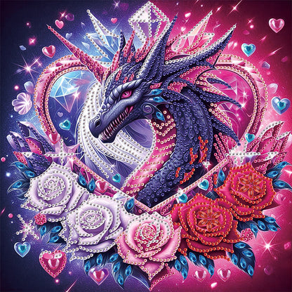 Rose Dragon - Special Shaped Drill Diamond Painting 30*30CM
