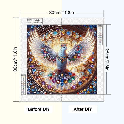 Colorful Pigeon - Special Shaped Drill Diamond Painting 30*30CM