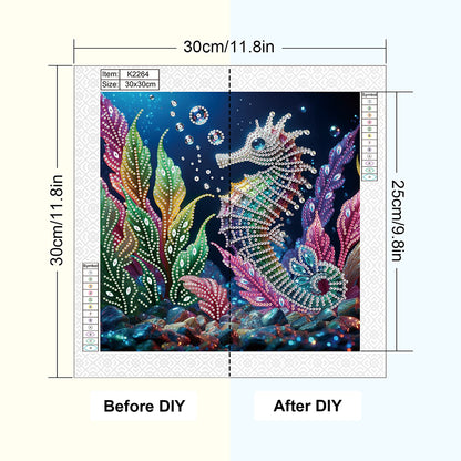 Seahorse - Special Shaped Drill Diamond Painting 30*30CM