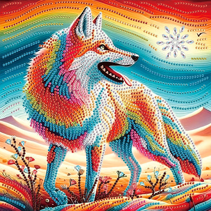 Colorful Wolf - Special Shaped Drill Diamond Painting 30*30CM