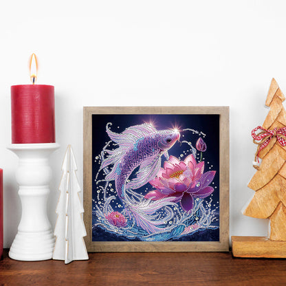 Purple Light Fish - Special Shaped Drill Diamond Painting 30*30CM
