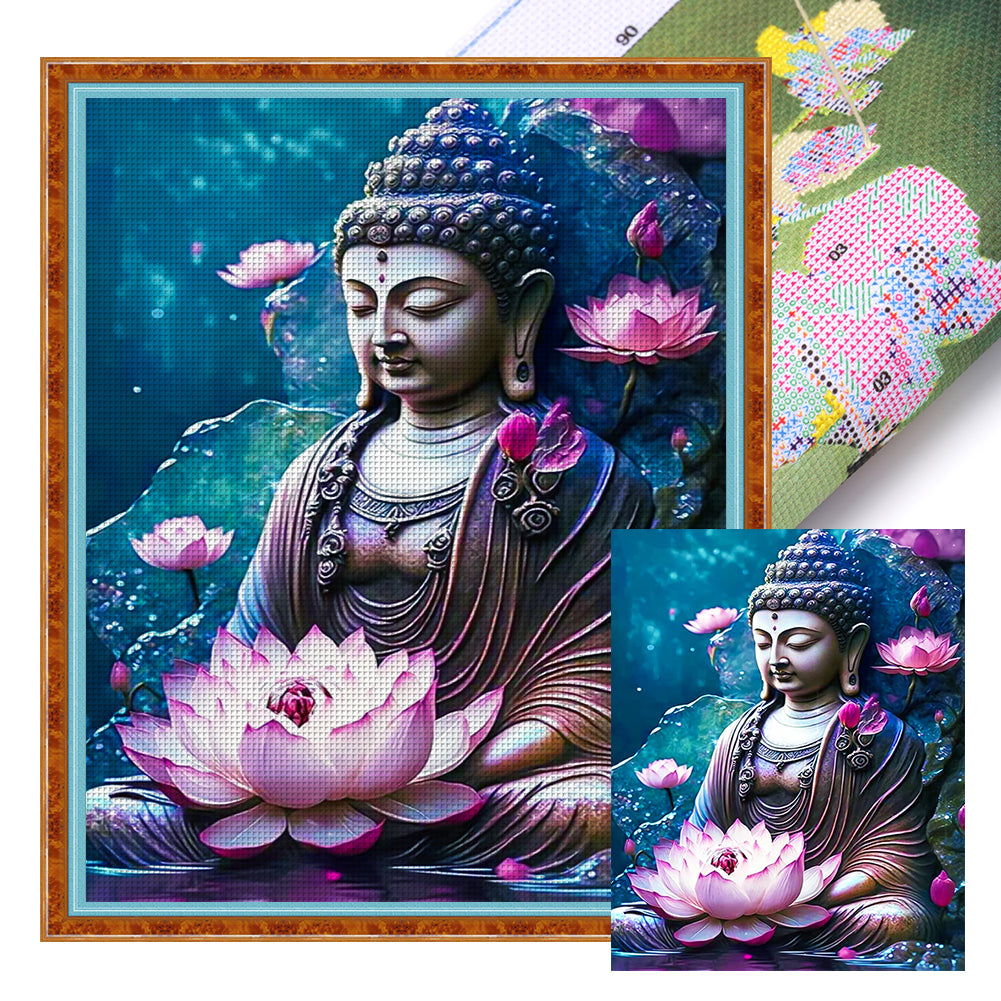 Buddha Statue - 11CT Stamped Cross Stitch 40*50CM