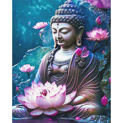 Buddha Statue - 11CT Stamped Cross Stitch 40*50CM