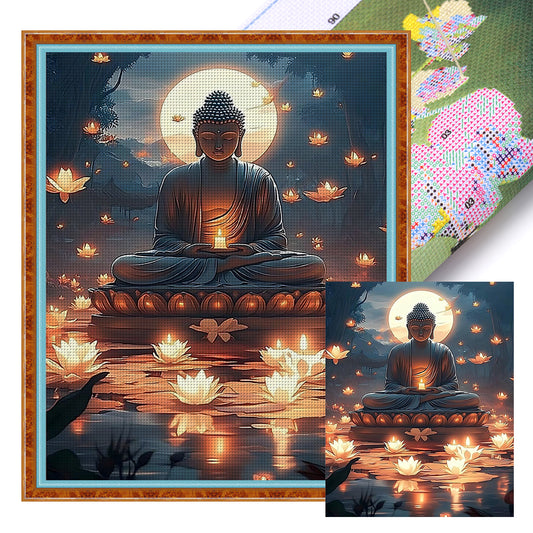 Buddha Statue - 11CT Stamped Cross Stitch 40*50CM