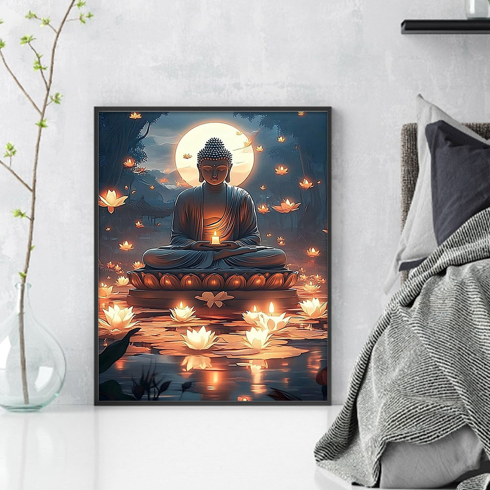 Buddha Statue - 11CT Stamped Cross Stitch 40*50CM