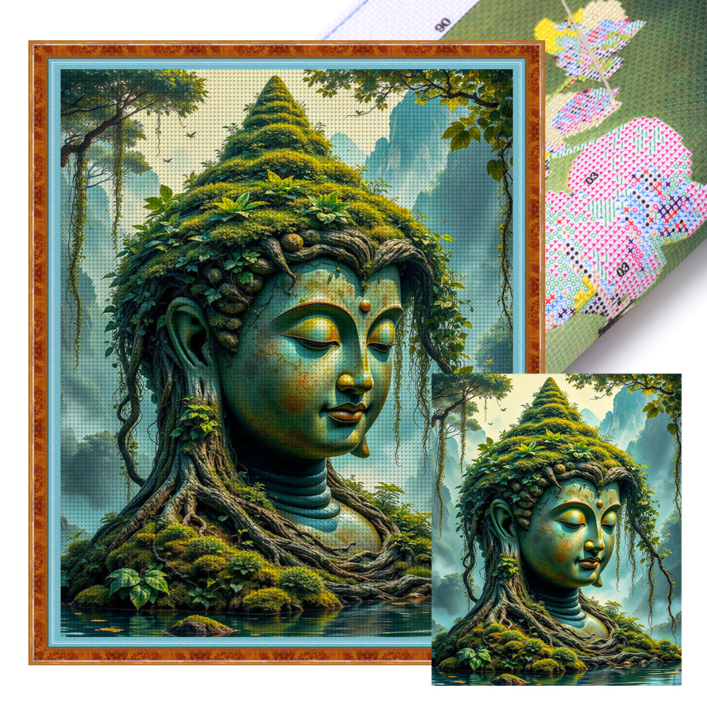 Buddha Statue - 11CT Stamped Cross Stitch 40*50CM