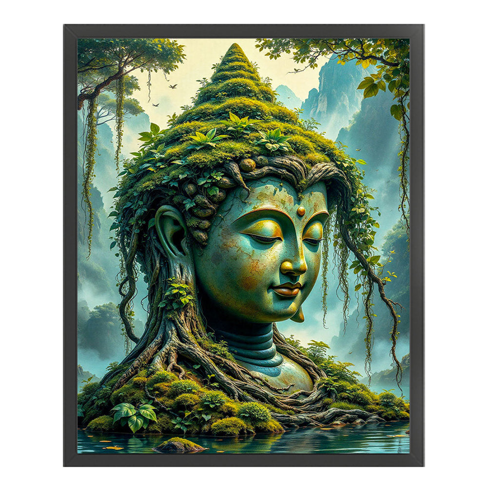 Buddha Statue - 11CT Stamped Cross Stitch 40*50CM